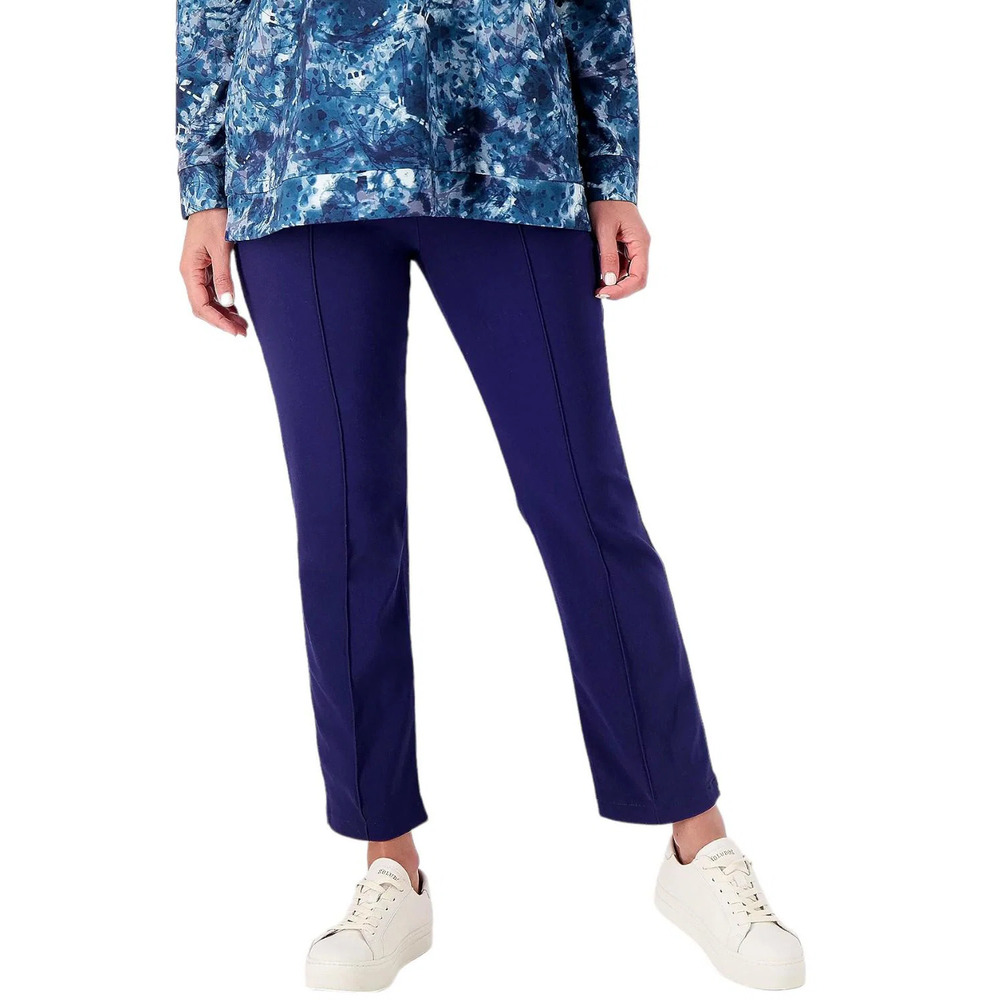 LOGO by Lori Goldstein AnyWEAR Stretch Ankle Pants Medieval Blue - Regular